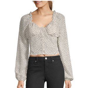 Society & Stitch Sweetheart Cropped Dot Blouse M
